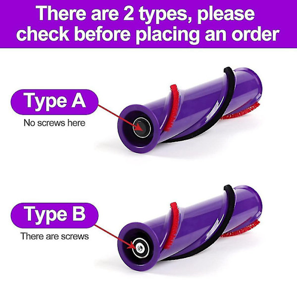 1 sæt udskiftningsbørstevalser, der er kompatible med Dyson V8 trådløs støvsuger