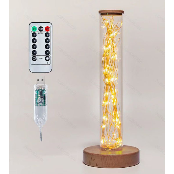 1 stk 33*12cm Firewire Root nattlys sølvtråd bordlampe