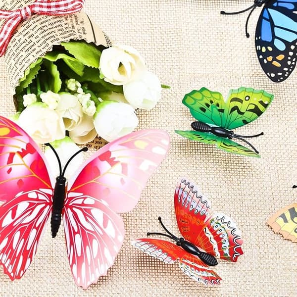 72 stk 3D Butterfly Papir Hjem og Rom Dekorasjon, Stue