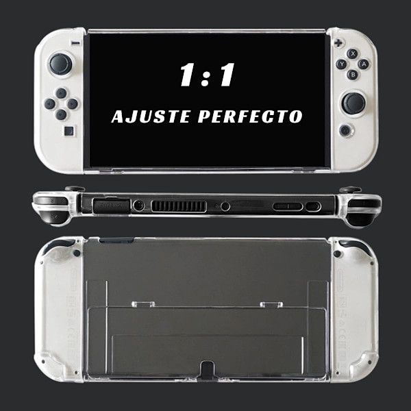Kompatibel med Transparent Skydd för Nintendo (OLED-version), Lätt, Bekväm att Hålla, Slitstark
