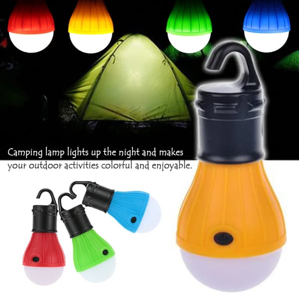 4-pack Campinglampor med Plug-in (Röd Blå Grön Orange), LED