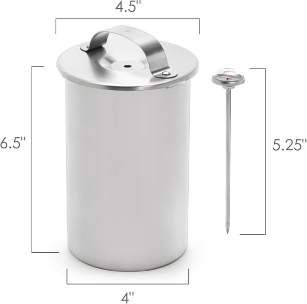 Skinkepresse i rustfrit stål med termometer