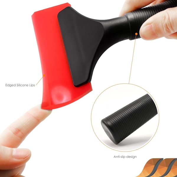 Lille Squeegee 5 tommer Gummi Vindue Tint Squeegee til Bil, Glas, Spejl, Brusebad, Auto, Vinduer - Rød