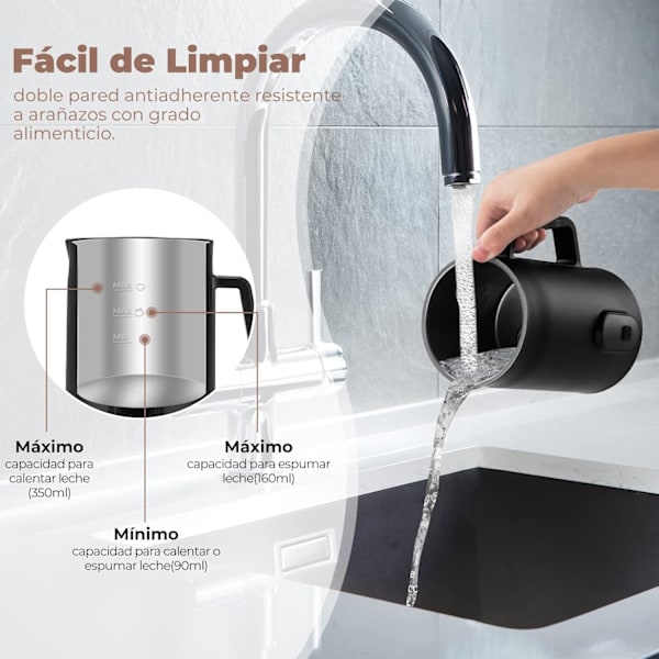 Melkeskummer, 400W Automatisk Melkesteamer, 4-i-1 Melkeskummaker, Melkeskummer og