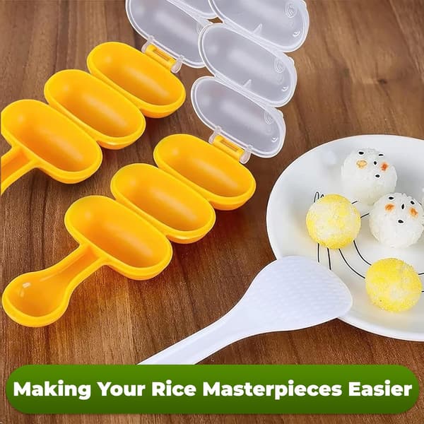 2 stk. Risballformer med Spatel - DIY Sticky Rice Former Stor Ballformer Kjøkkenverktøy Risballmaker Rist med Mini Risøse - Risrull Ristballmaker Risballmaker Rist