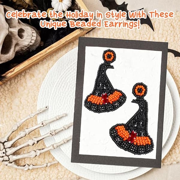 Halloween Øreringe til Kvinder, Perleøreringe til Kvinder - Hexeøreringe/Halloween Øreringe Dangle
