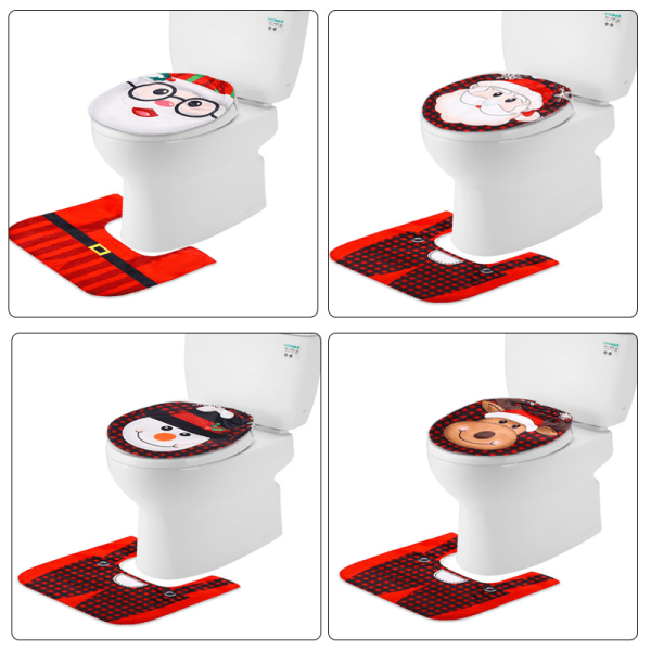 Joulu WC-istuimen peite, 2 kpl WC-istuimen peite C, Joulu