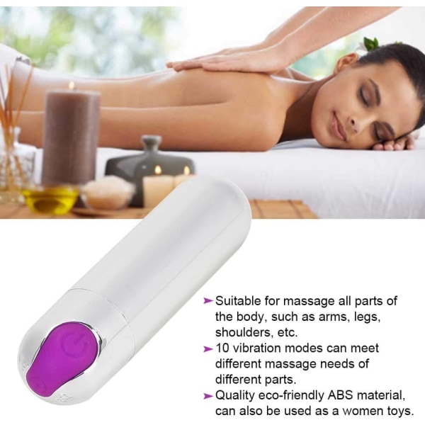 Genopladelig Personlig Massager, Bærbar USB Bullet Vibrator