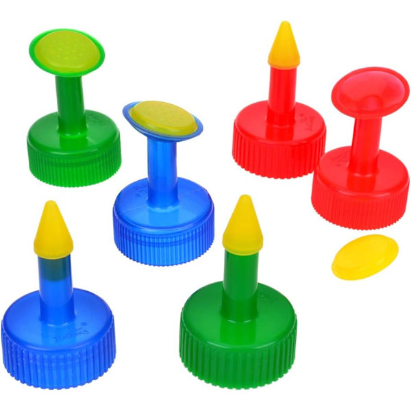 6-pak flasketopp vanningspiker i plast for planter