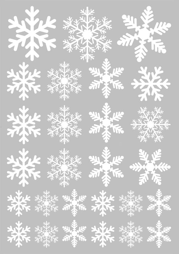 En vit snöflinga, fönsterdekoration, 50cm × 35cm vinter