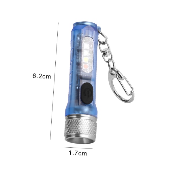 1 stycke LED uppladdningsbar nyckelring ficklampa mini Type-C
