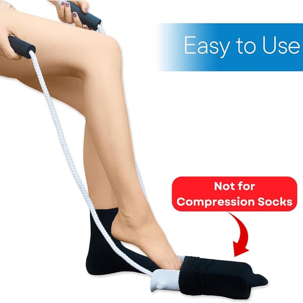 Deluxe Sock Aid - Strømpehjælper med Skumgreb (til almindelige Strømper)