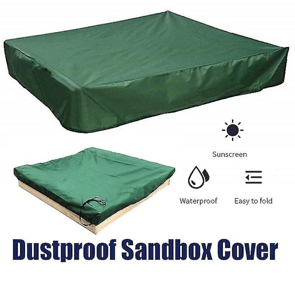 Sandlådeöverdrag med dragsko, vattentät UV-skydd för sandlåda utomhus, grön 200x200x20