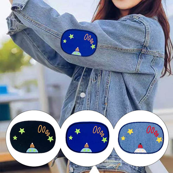 Broderade Strykjärnspåsar, 12 st Planet Broderade Självhäftande