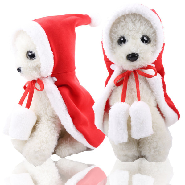 Julekostume Poncho Kappe med Hat Julemandskåbe til