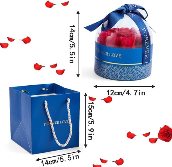 1 st (Blå) Evig Ros Gåva Box, Evig Blomma Årsdagspresent