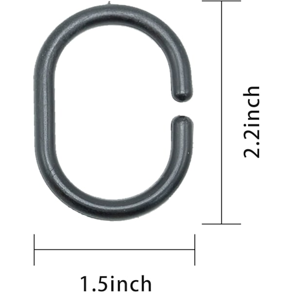 12 Pak Plast Glide-Showergardineringe Sorte