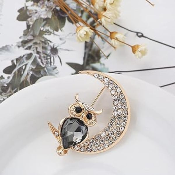 Brosch för kvinnor uggla smycke diamant djur brosch