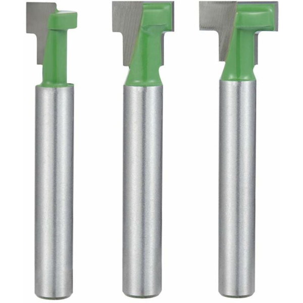 3PCS 6mm skaft fræser bits T-slot & T-spor fræser bits, professi