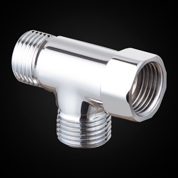 G1/2\" Messing 3-vejs omskifter - Universal bruse-T-adapter - Brusehoved omskifter til håndholdt bidet og sprøjte - Chr