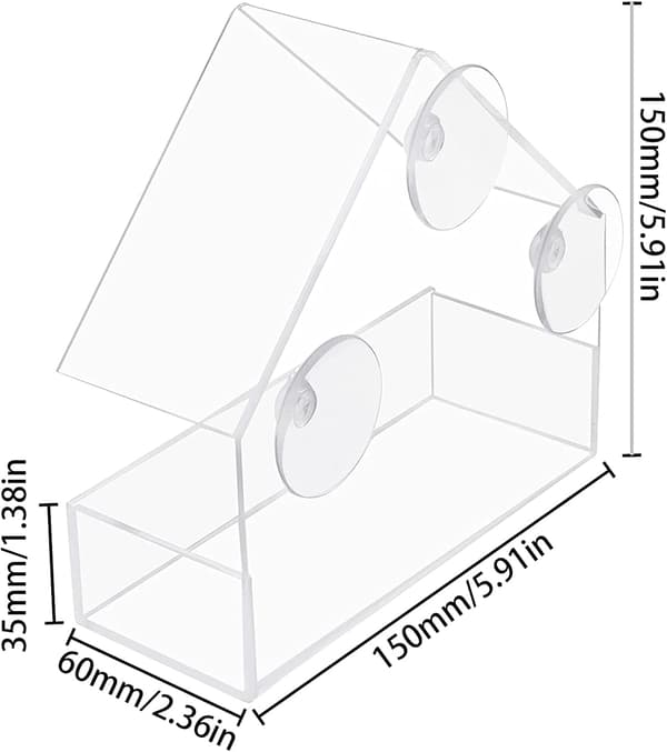 1 stk (Transparent) Transparent Foderautomat med Sugkopper
