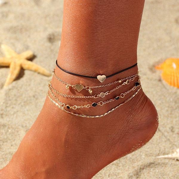 1 st (Guld) Generisk Boho Anklets Kristall Lager Anklets Silver