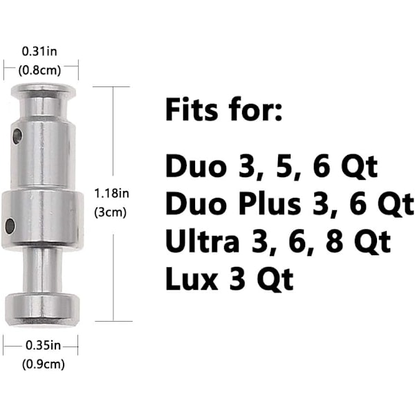 Flydeventilpakning til Instant Pot Reservedele med 6 Tætninger, Passer til Duo 3, 5, 6 Qt, Duo Plus 3, 6 Qt, Ult