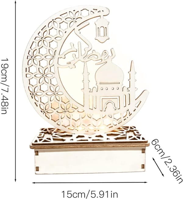 1 stk. Eid al-Fitr Lys, Lampe, Træ Eid Pynt, LED Dekoration