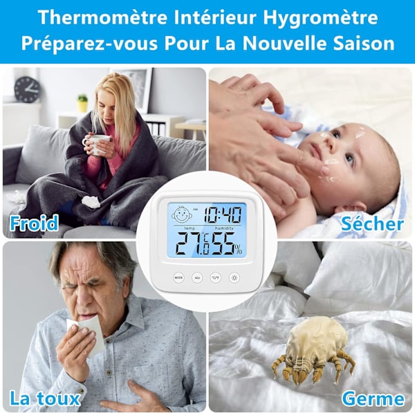 Inomhus Termometer Hygrometer, Luftfuktighetssensor Inomhusväder