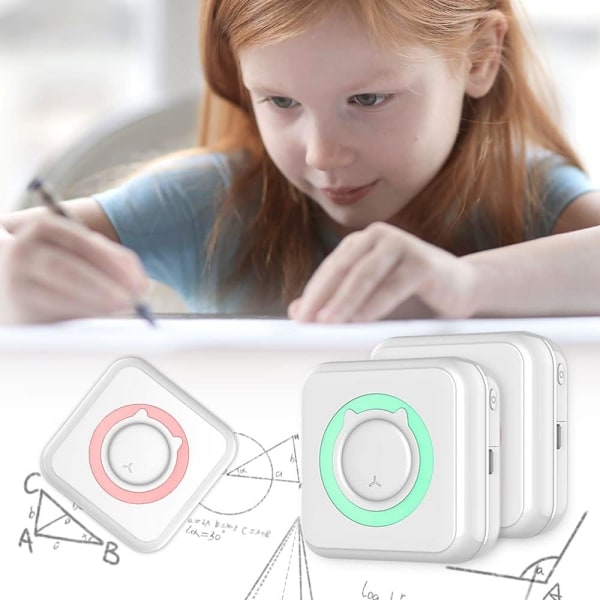 Välitön Kannettava Tarra-tulostin, Mini Tasku Tarra-tulostin Bluetooth Musteeton Lämpötulostin, Tarra-tulostin USB