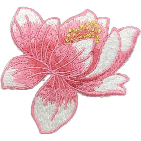 Varmt stryge-på-lapp Lotus DIY broderi-lapp Rose broderi-mærke