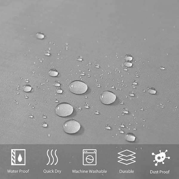 Polyester Vanntett Dusjforheng i Ensfarget (Grå