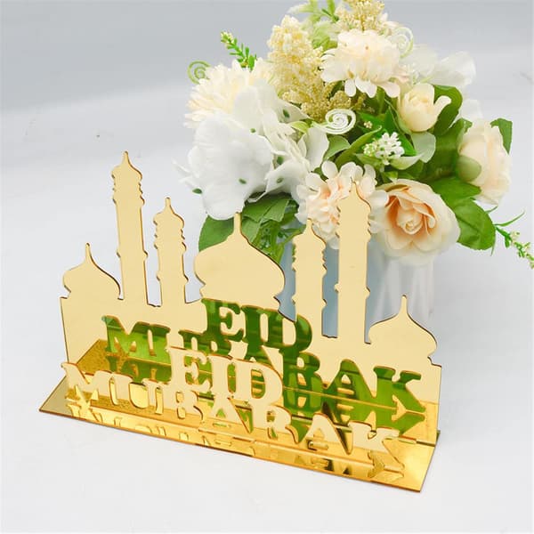 1 stk Eid Mubarak Dekoration, Akryl Ramadan Midtpunkt, Islamisk