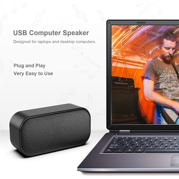 USB-høyttaler for datamaskin, PC-høyttalere for stasjonær datamaskin, liten