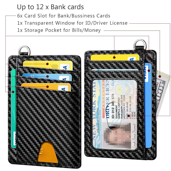 Ohut Minimalistinen EtuTaskun Lompakko, RFID-Lukitus Korttienpidin