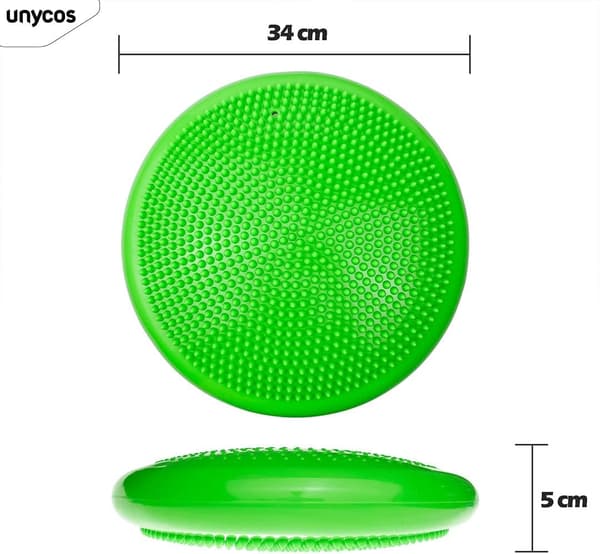Balancemåtte, perceptionsmåtte, grøn 34cm - oppustelig måtte, yoga