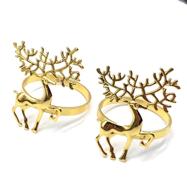 2-pakks blomster serviettringer med spenne for bryllup, fest,