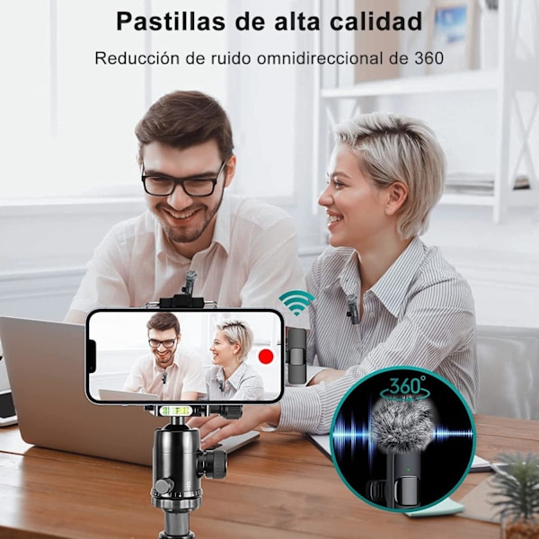 Trådlös Mobiltelefonmikrofon, Lavaliermikrofon för iPhone/iPad/Android, Professionell Lavalier Mikrofon