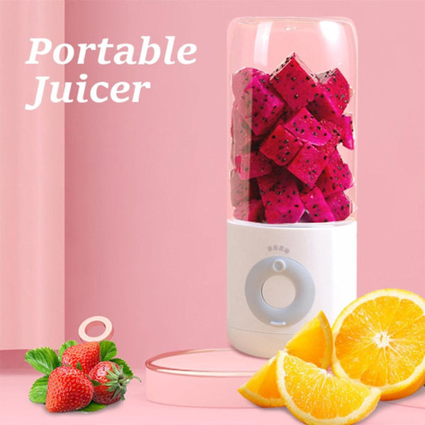 1 stk (Hvit) USB-ladbare bærbar liten juicer, mini juice