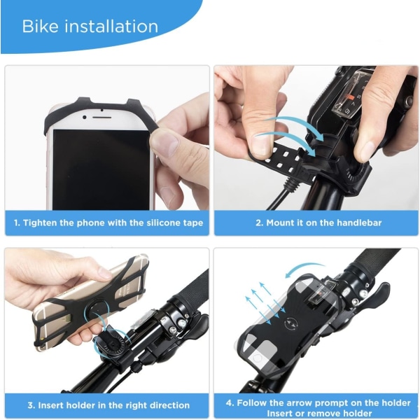 Cykelarm och styre 3 i 1 smartphonehållare upp till