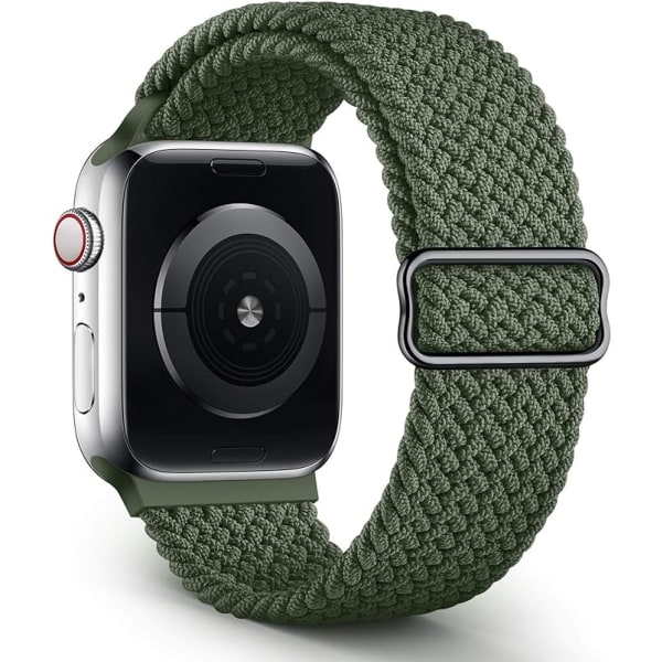 Apple Watch rannekkeen kanssa yhteensopiva neulottu hihna (tummanvihreä,