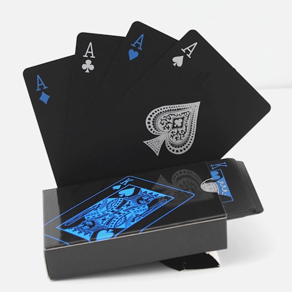 54 kpl korkealaatuista PVC-pokeria vedenpitävät mustat pelikortit luovat