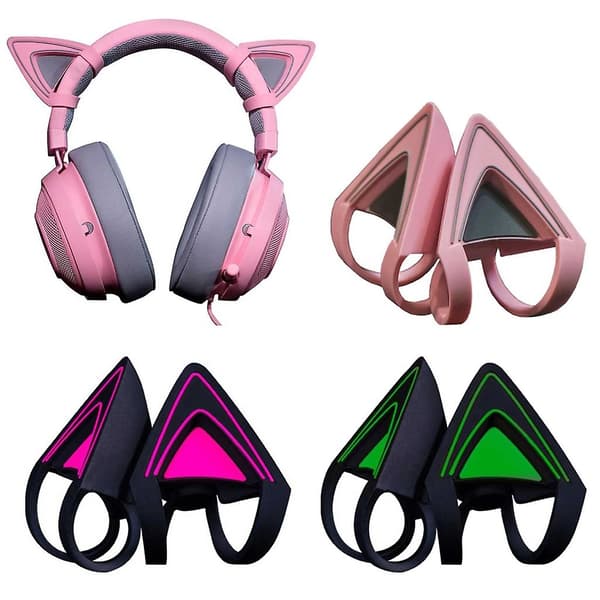 Kattøre-pynt til Razer Kraken V2-hodetelefoner