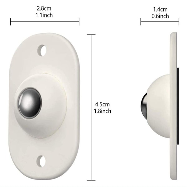 Universal Rulle, 8 Stycken Mini Plast Hjul, Självhäftande