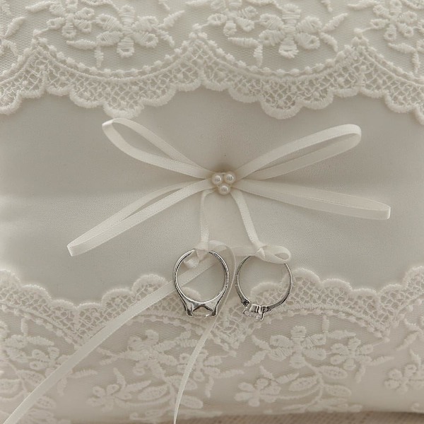 1 Stk. 20cm Blonderingspude Bryllup Brude Ring Pude Bryllup