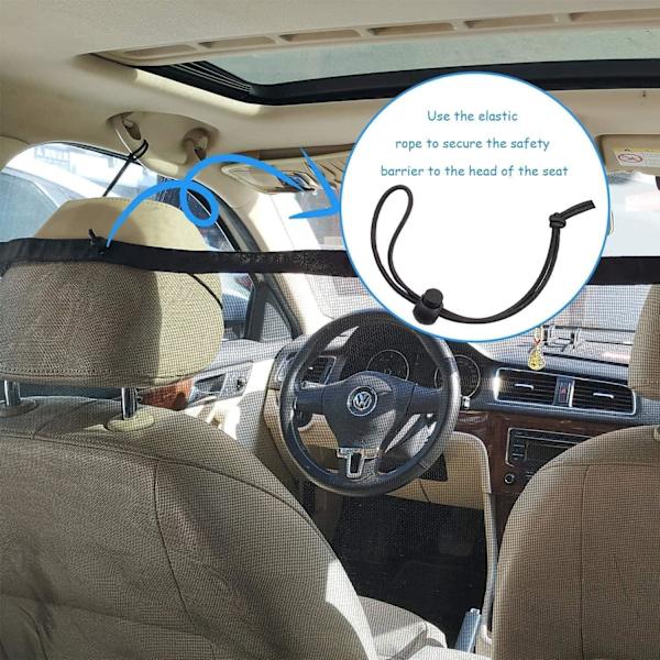 Koiran autoverkko - Auton erotinverkko säädettävllä köydellä ja