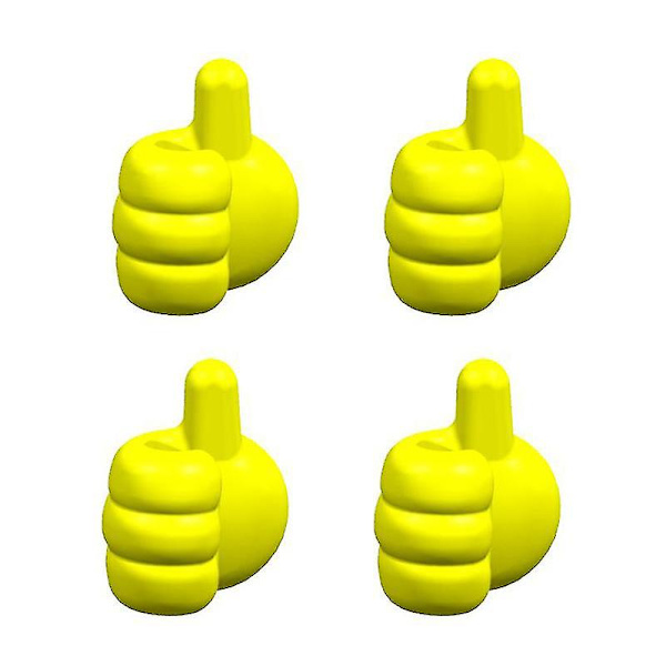 Sett med 4 multifunksjonelle veggklipser, gule