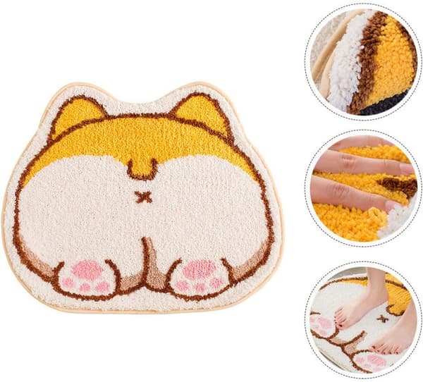 Badrumsmatta Corgi Mönster Mysig Duschmatta Absorberande