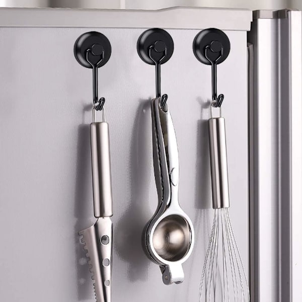 Voimakkaat magneettiset koukut 14kg 20D mustat jääkaappimagneettiset koukut