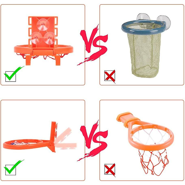 Baby Badleksaker, Fällbar Badbasketkorg för Baby, Mini Badleksak Kul Basketkorg & Bollar Set 5 Bollar Ingår, BadleksakerBasketkorg med Stro